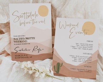 ARI Scottsdale Before the Veil Bachelorette Invitation, Desert Bachelorette Party Invite, Bachelorette Weekend, Scottsdale Bachelorette AR1