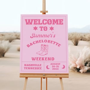 Nashville Bachelorette Party Willkommensschild Vorlage, Nash Bash Bachelorette Wochenende Willkommensschild, Last Rodeo Willkommensschild, Let's Go Girls RD2