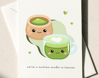 Funny Valentine's Day Card for Girlfriend, Printable Valentines Day Card, Matcha Valentine's Day Card, Girlfriend Wife Valentine's Card