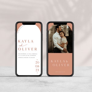 KAYLA / Digital Wedding Invitation Suite, Moroccan Arch Wedding Invite, Terracotta Invite, Electronic Wedding Invite, Editable Template, KO