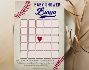 Baby Shower Bingo Game, Printable Baby Shower Games, Baseball Baby Shower Games, Baby Bingo, Baby Shower Games, Sport Baby Games BB15