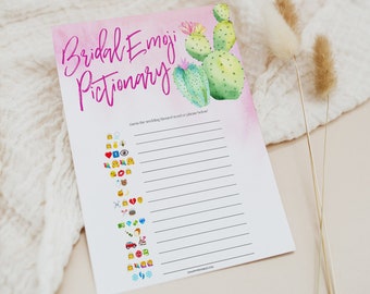 Bridal Emoji Pictionary Game, Fiesta Bridal Shower, Final Fiesta, Bridal Shower Games Printable, Mexican Bridal Shower, Bridal Shower, CF1