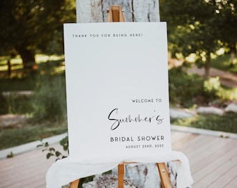 WILLOW Modern Bridal Shower Welcome Sign Template, Minimalist Bridal Shower, Bridal Shower Welcome Sign Template, Editable Welcome Sign, WL1