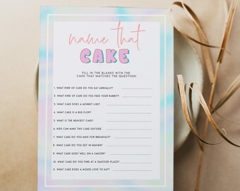 Name That Cake Game, Space Cowgirl Bachelorette Party Games, Bridal Shower Games, Cowgirl Disco Bridal Shower Games, Printable Games, SC2