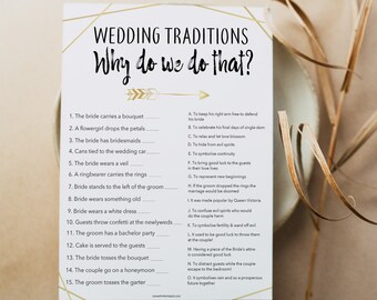 Bridal Shower Game, Bridal Shower Games Printable, Wedding Traditions, Why Do We Do That, Printable Bridal Games, Bride Tribe, Hen Do, BT1