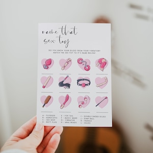 DIRTY Bachelorette Party Game, Name that Sex Toy, Fun Hen Party Games, Dirty Hen Party Games, Bachelorette Weekend Games, Rude Game WL1