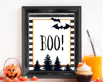 Halloween Decor, Boo! Halloween Party Sign, Halloween Party Sign Printable, Halloween Party Sign, Boo Halloween Print, Halloween Party, HLW