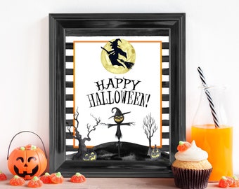 Halloween Decor, Happy Halloween Printable Sign, Halloween Party Sign Printable, Happy Halloween Sign, Halloween Party Decorations, HLW