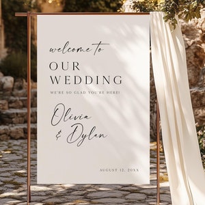 PRINTED + SHIPPED Large Wedding Welcome Sign, Welcome to our Wedding Welcome Sign, Modern & Elegant Wedding Sign, Wedding Sign Printing