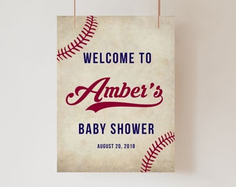 Baseball Theme Welcome Baby Shower Sign, Baby Shower Welcome Sign, Baby Welcome Signs, Welcome Sign, Baby Shower Signs, Baseball - BB15