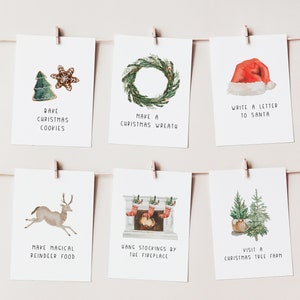 30 afdrukbare adventskaarten voor kinderen, kerstemmerlijst afdrukbaar, adventskaarten voor kinderen, direct downloaden, adventsactiviteitenkaarten