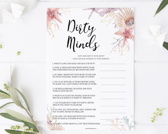 DIRTY Minds Bachelorette Party Game, Bachelorette Games Printable, Hen Party Games, Dirty Hen Party Games, Bachelorette Weekend, SS1