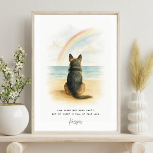 Dog Memorial Rainbow Bridge Print, Pet Memorial Portrait From Photo Personalized Pet Loss Gift, Cat Owners Rainbow Pet Remembrance Artwork