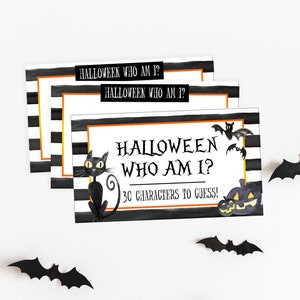 Funny Halloween Game, Who Am I, Halloween Party Games, Adult Halloween Games, Halloween Game Printable, Halloween Game for Adults, Teens HLW