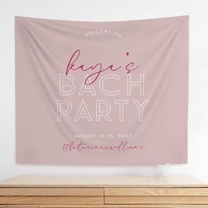 PINK Bachelorette Party Willkommen Hintergrund, Retro Bachelorette Willkommensbanner, Bachelorette Party Dekor, Bachelorette Wochenende Willkommensschild PX1