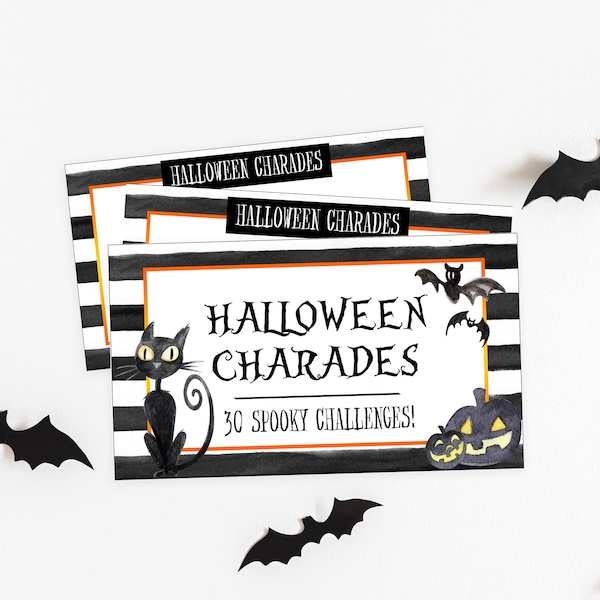 Halloween Games, Halloween Charades, Halloween Party Games, Printable Halloween Games, Instant Download, Halloween Games Printable, HLW