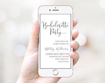 MINIMALIST | Digital Bachelorette Party Invitation, Phone Invite, Modern Bachelorette Invitation, Editable Template, Bachelorette Weekend M2