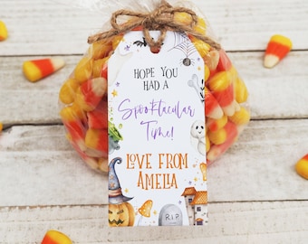 Editable Kids Halloween Favor Tag, Halloween Favor Tags, Printable Halloween Tag, Halloween Editable Gift Tag Template, Kids Halloween Party