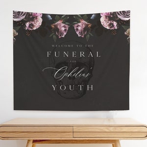 RIP To My 20s Birthday Backdrop, Death to my 20s Backdrop, Gothic 30th Birthday Welcome Sign, Funeral 30th Birthday Backdrop Sign