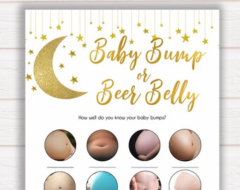 Pregnant Or Beer Belly Game Baby Shower Games Little Star Etsy Pregnant Or Beer Belly Game Baby Shower Games Little Star Etsy