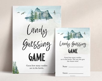Candy Guessing Game, Printable Baby Shower Games, Adventure Awaits Baby Shower, Baby Candy Game, Baby Shower Games, Fun Baby Games, A1