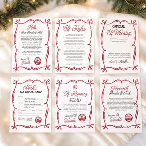 Christmas Elf Letter Bundle, Editable Canva Template, Hand Drawn Elf Letters