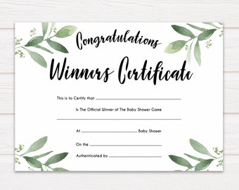 Winner Certificates Etsy