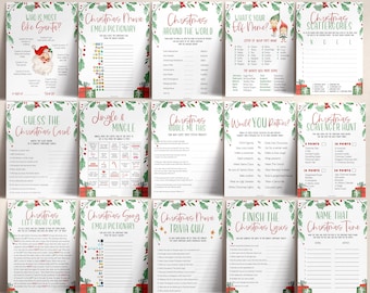 20 Christmas Games Bundel, Christmas Party Games, School Christmas Games, Christmas Games Printable, Office Christmas, Family Christmas Game