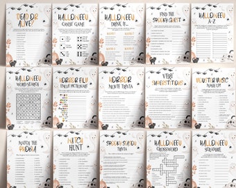 20 HALLOWEEN Games BUNDLE, Halloween Party Games for Teens and Adults, Halloween Printable Games, Fun Halloween Activities, Halloween Games