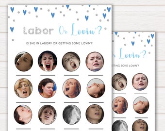 Labour Or Lovin Game Funny Baby Shower Games Labour Or Etsy