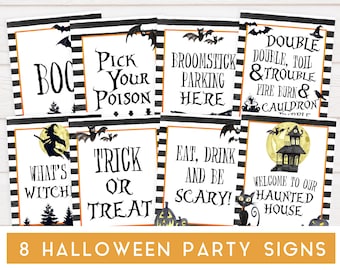 Halloween Party Signs Printable, Halloween Party Decor, Halloween Signs, Halloween Party Printables, Halloween Decor, Halloween Ideas HLW