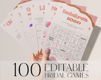 Retro 70s Bachelorette Games Bundle, 100 Bachelorette Party Games, Editable Games Template, Hen Party Games Bundle, Retro Bachelorette, RS2