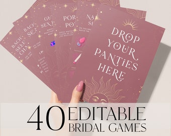 40 Celestial Bachelorette Games Bundle, Witchy Bachelorette Party, Dirty Bachelorette Party Games, Editable Template, Hen Party Games SL1