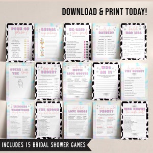 15 in 1 | MEGA Space Cowgirl Bridal Shower Games Bundle, Bachelorette Games Bundle, Printable Bridal Games, Hen Party Disco Bachelorette SC2