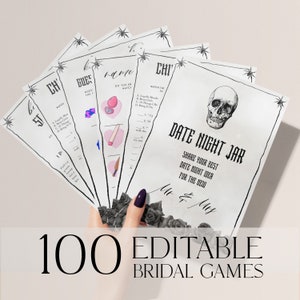 NYX Gothic Bachelorette Games Bundle, Bridal Shower, 100 Bride or Die Bachelorette Party Games, Gothic Bachelorette, Hen Party Halloween NX1