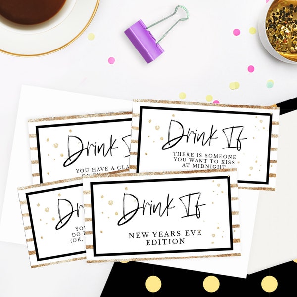 New Years Eve Party Games, Drink If, Party Games, New Years Eve Party Games, Drinking Games, New Years Printable Games, Funny Party Game NE1