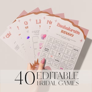 RETRO Bachelorette Games Bundel, 40 Dirty Bachelorette Party Games, Retro jaren '70, Bewerkbare sjabloon, Hen Party Games Afdrukbare sjabloon RS2