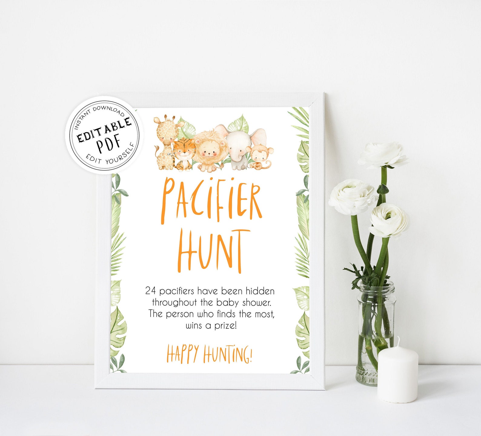 EDITABLE Pacifier Hunt Game Printable Baby Shower Games - Etsy