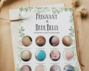 Pregnant or Beer Belly Game Printable Baby Shower Games | Etsy
