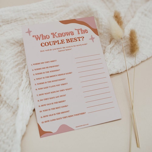 Who Knows the Bride Best Game Printable Template Editable Boho - Etsy