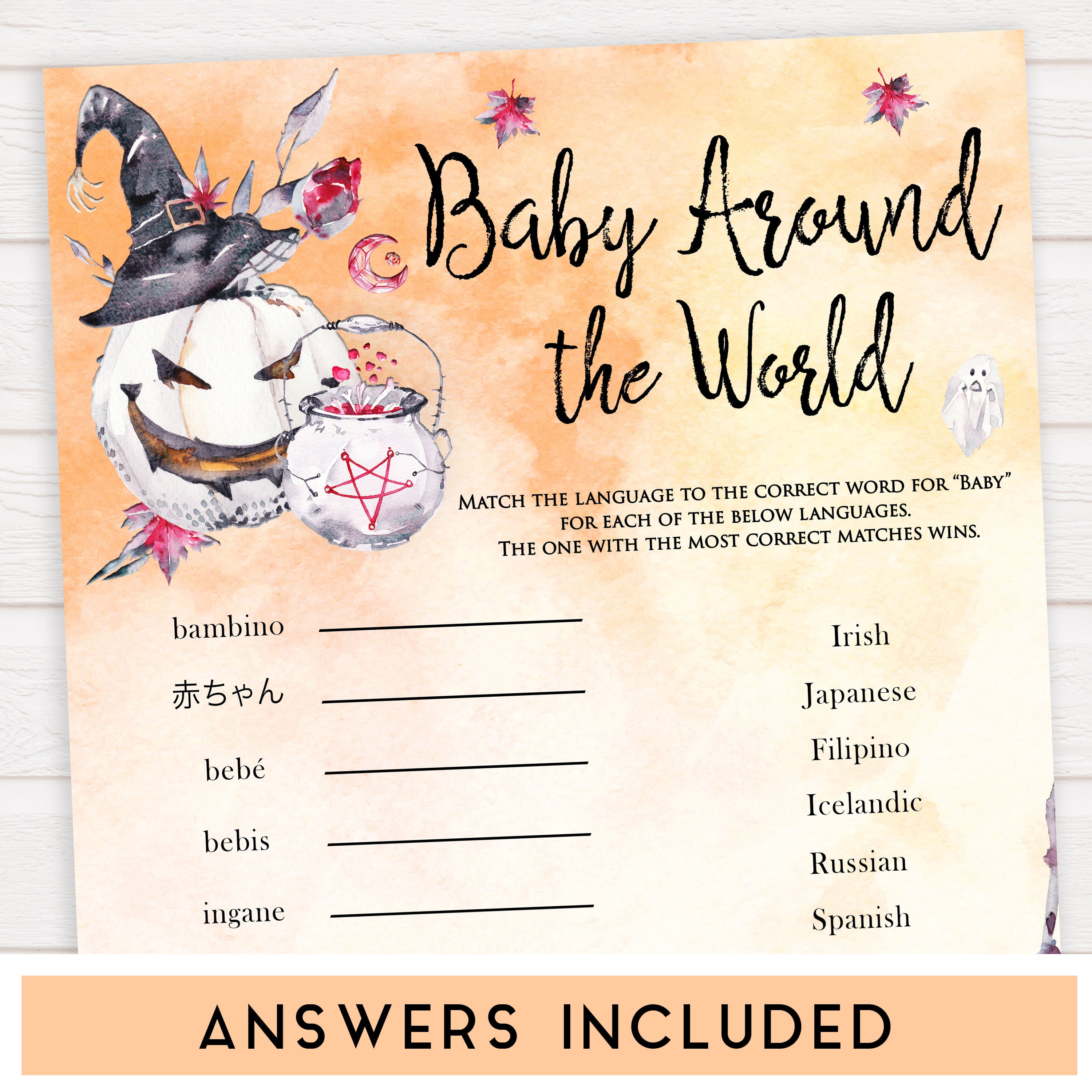 Bebis Sex Com - Halloween Pumpkin Baby Shower Games Pack 7 Baby Shower Games - Etsy Ireland