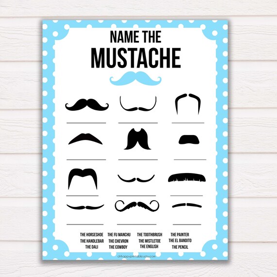 Little Mustache Name That Mustache Baby Game Name The Etsy