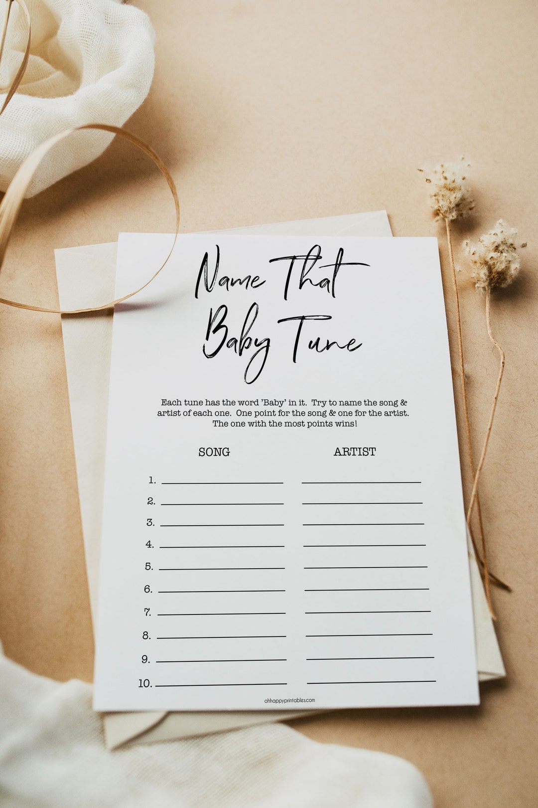 Name That Baby Tune Game, Printable Baby Shower Games, Baby Tune Game ...