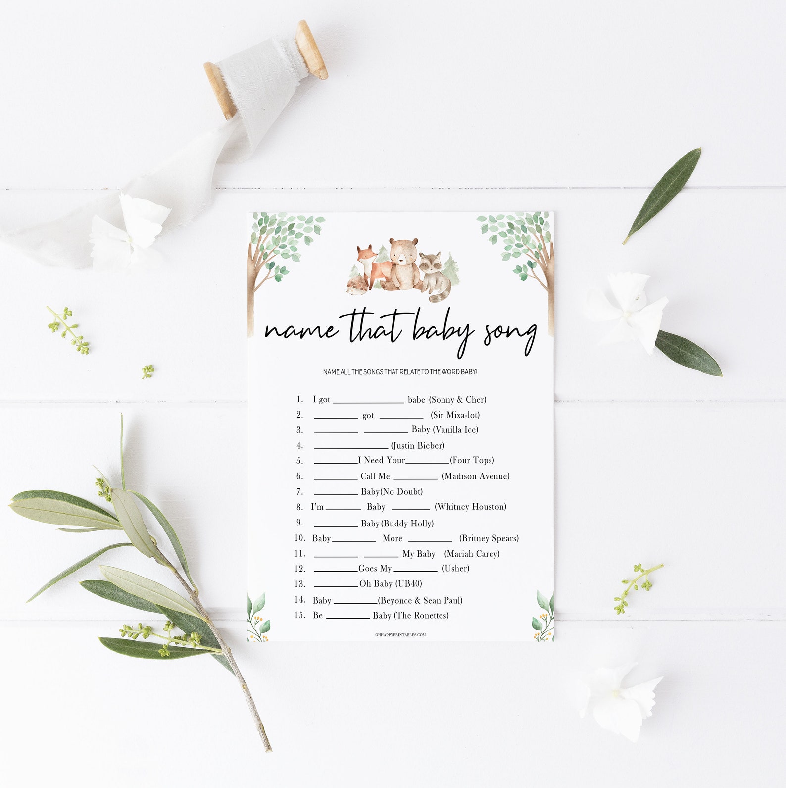 Name That Baby Song Game Printable Baby Shower Games - Etsy