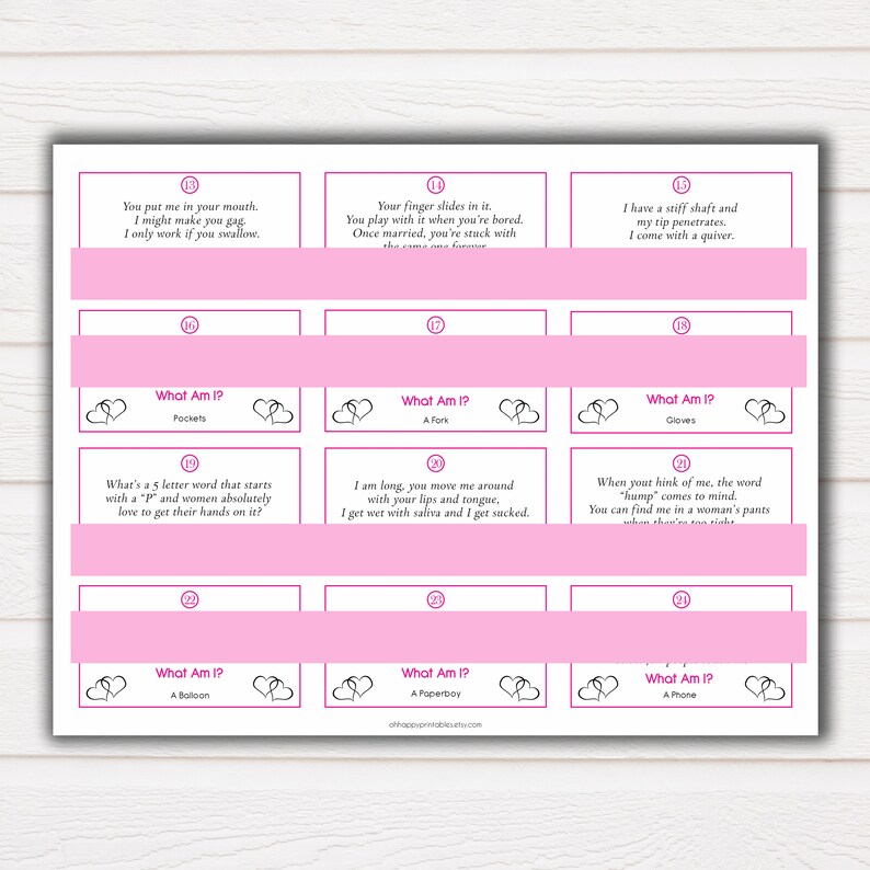24 What Am I Innuendo Baby Shower Games Innuendo Riddle Etsy