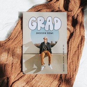 90s Retro Graduation Announcement Template, Senior Graduation, 90s Modern Graduation Invite, Photo Graduation Card, College Graduation,
