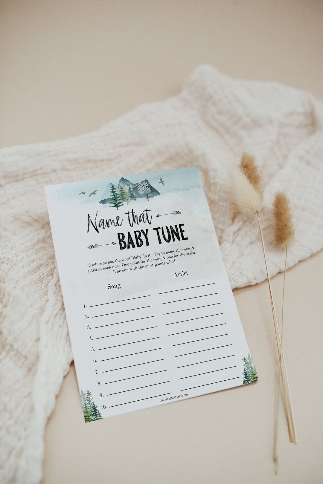 Name That Baby Tune Game, Printable Baby Shower Games, Adventure Awaits ...