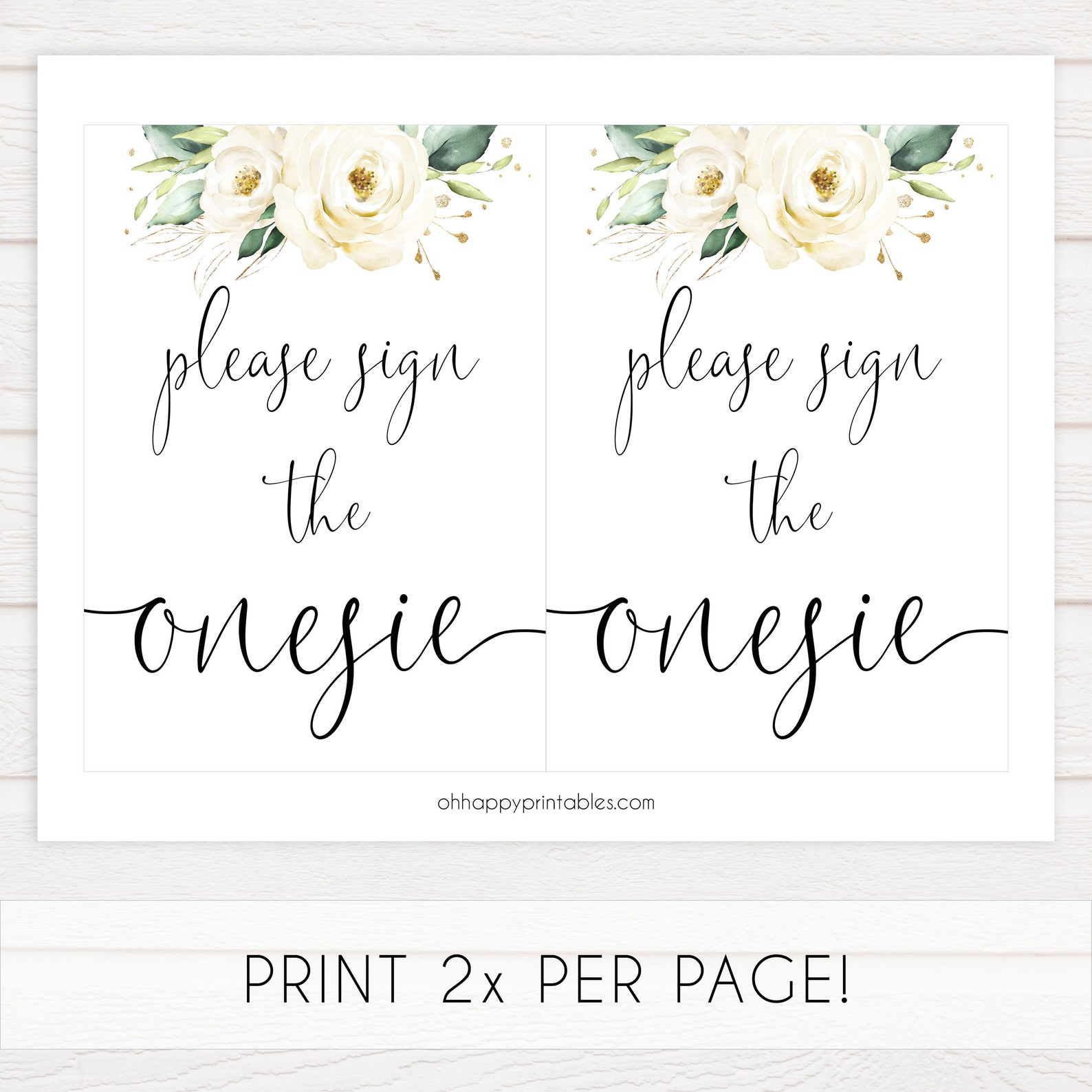 Please Sign the Onesie Game Printable Baby Shower Games - Etsy
