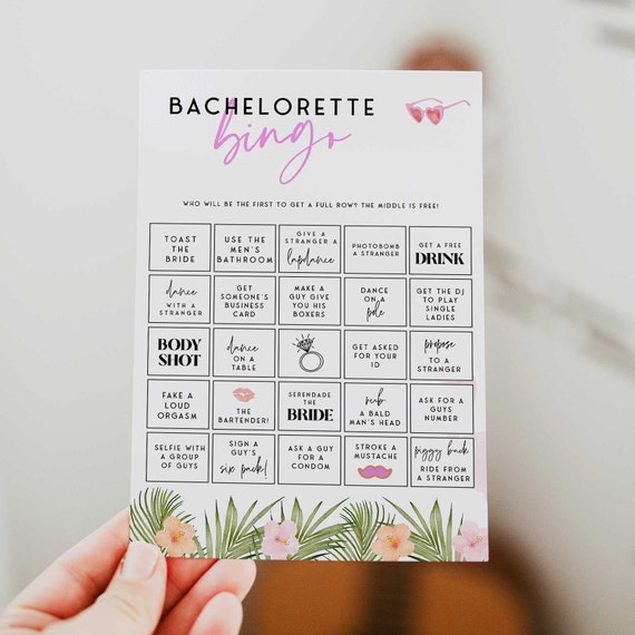 Bachelorette Bingo Game Cards, Bachelorette Party, Editable Bridal⭕