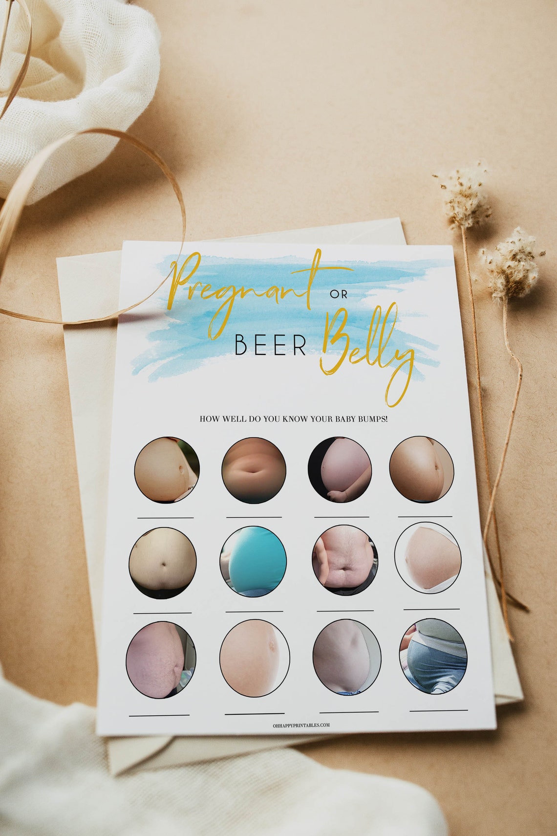 Pregnant or Beer Belly Printable Baby Games Funny Baby - Etsy
